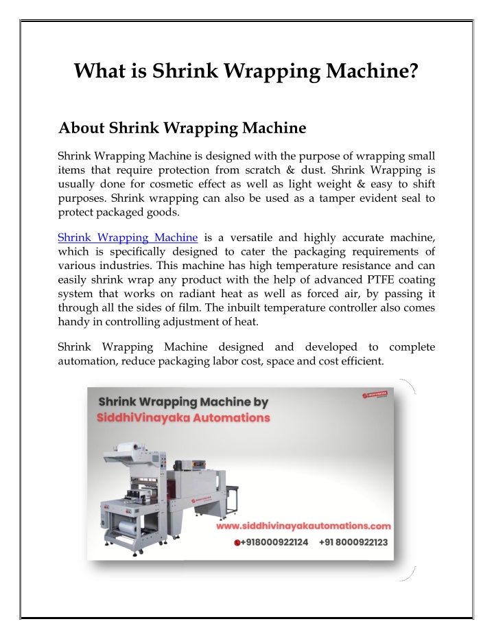 what is shrink wrapping machine what is shrink