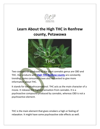 High THC Petawawa and Renfrew county