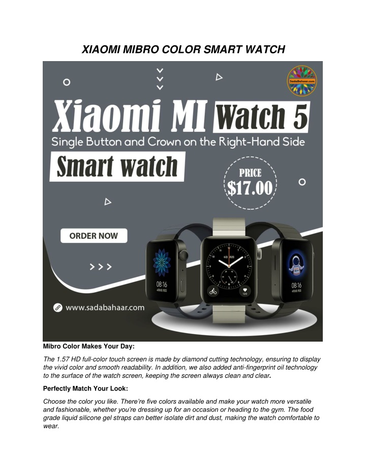 xiaomi mibro color smart watch