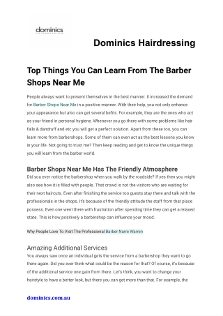 Top Things You Can Learn From The Barber Shops Near Me