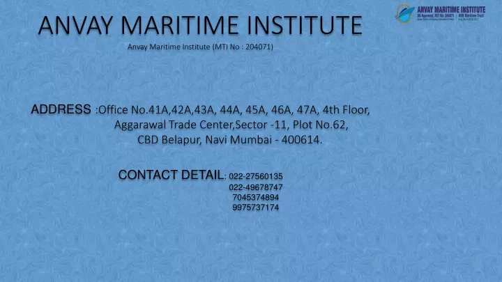 anvay maritime institute anvay maritime institute