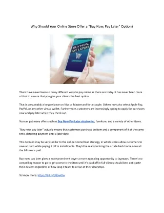 why should your online store offer