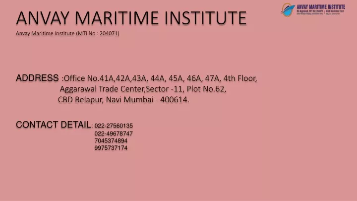 anvay maritime institute anvay maritime institute