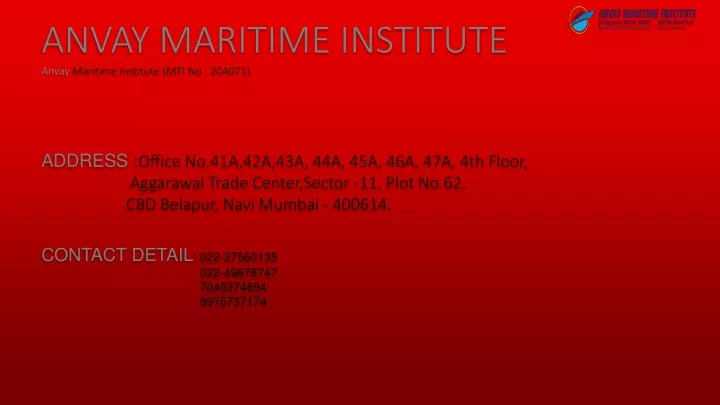 anvay maritime institute anvay maritime institute