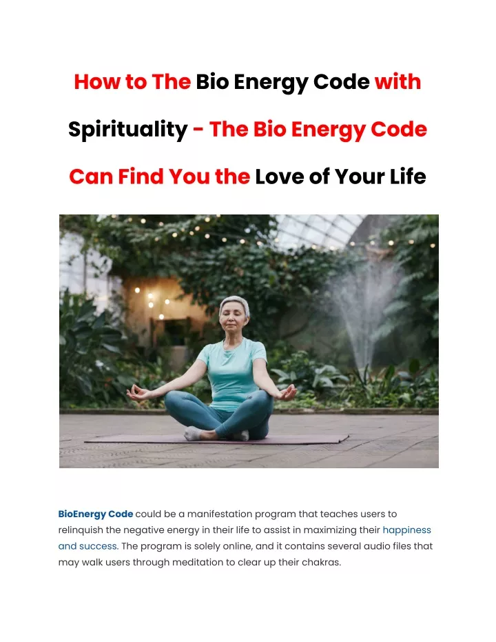 how to the bio energy code with