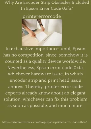 Why Are Encoder Strip Obstacles Included In Epson Error Code 0xfa