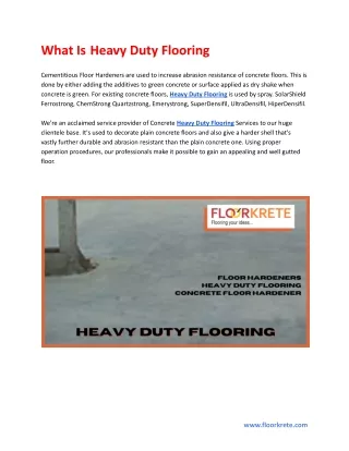 What Is Heavy Duty Flooring