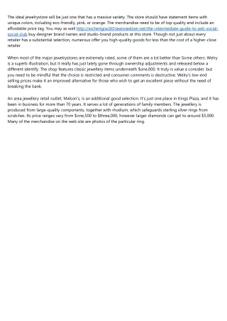 the ideal jewelrystore will be just one that