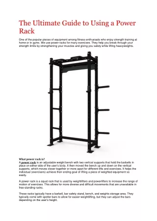 the ultimate guide to using a power rack