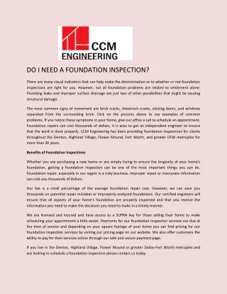 do i need a foundation inspection