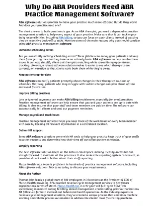 Why Do ABA Providers Need ABA Practice Management Software