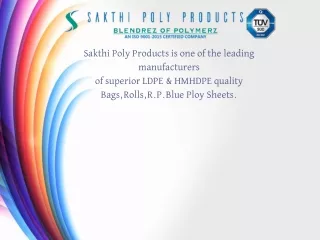 sakthi poly products is one of the leading