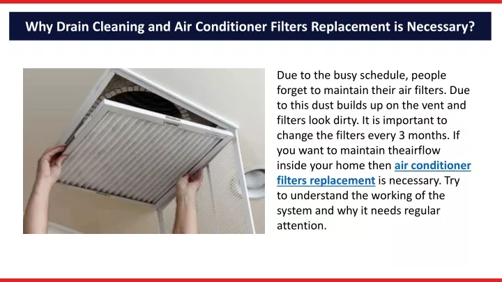 why drain cleaning and air conditioner filters