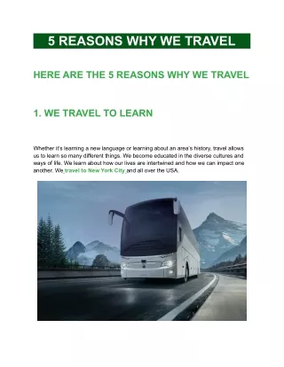 5 reasons why we travel