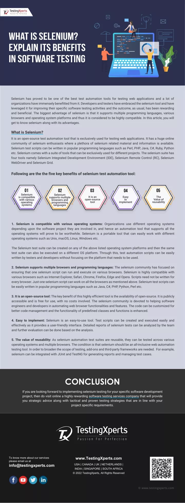 what is selenium explain its benefits in software