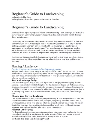 Beginner’s Guide to Landscaping