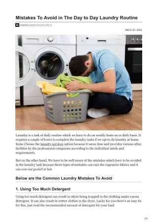Mistakes To Avoid in The Day to Day Laundry Routine