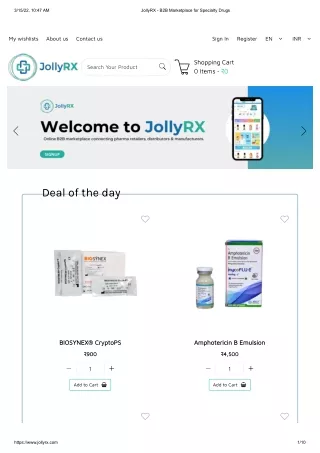 JollyRX - B2B Marketplace for Specialty Drugs