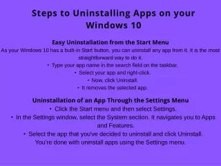steps to uninstalling apps on your windows 10