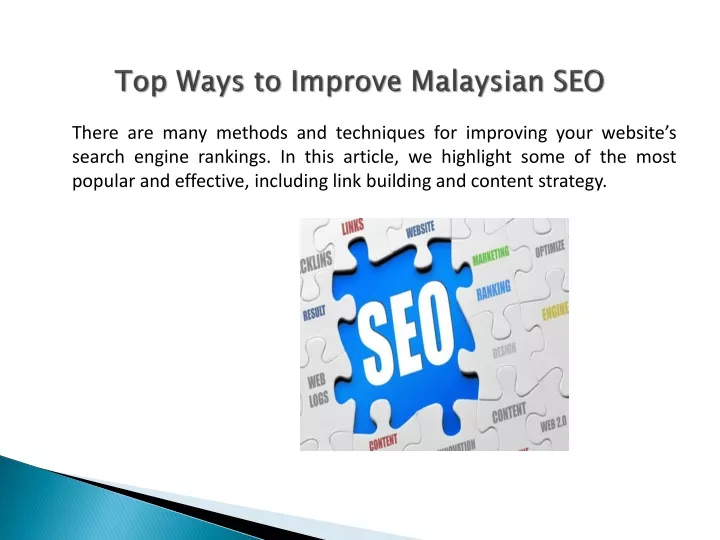 top ways to improve malaysian seo