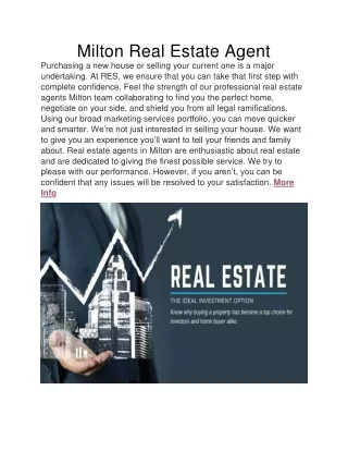 Milton Real Estate Agent