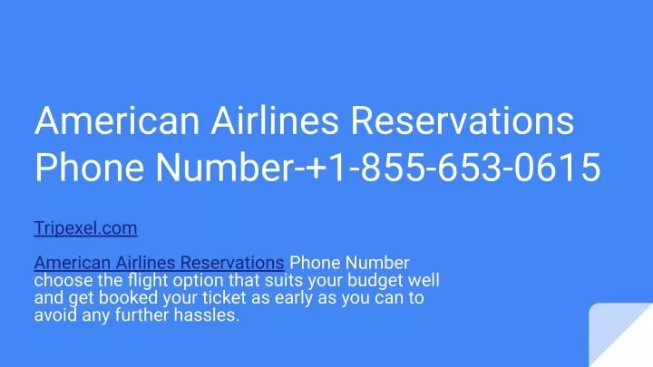 american airlines reservations phone number