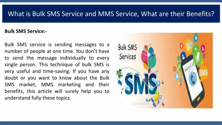 what is bulk sms service and mms service what