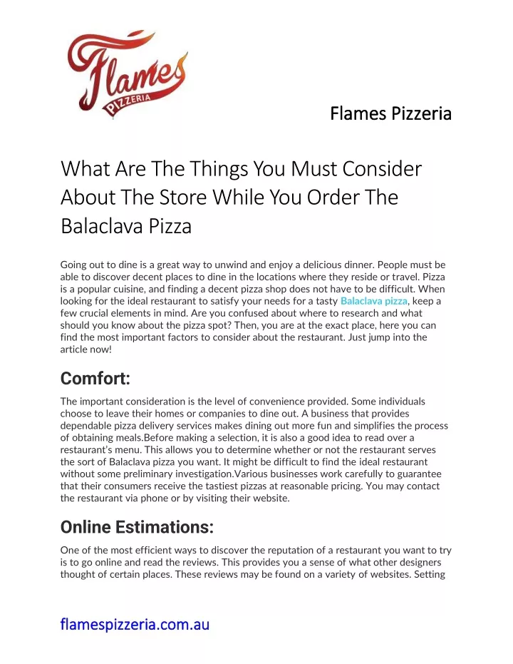 flames pizzeria