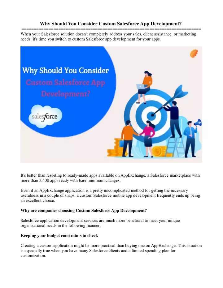 why should you consider custom salesforce