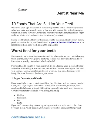 10 Foods That Are Bad for Your Teeth