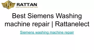 Best Siemens Washing machine repair _ Rattanelect