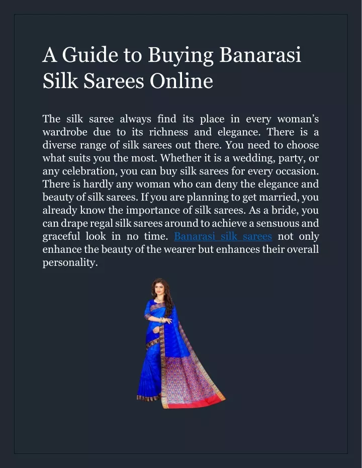 a guide to buying banarasi silk sarees online