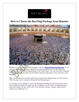 Hajj packages from Houston