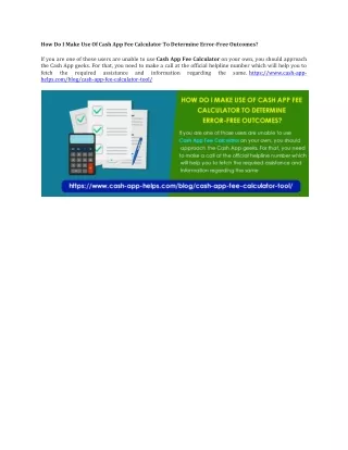 how do i make use of cash app fee calculator