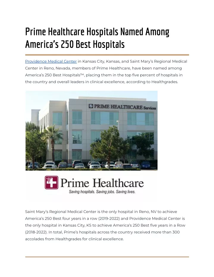 prime healthcare hospitals named among america