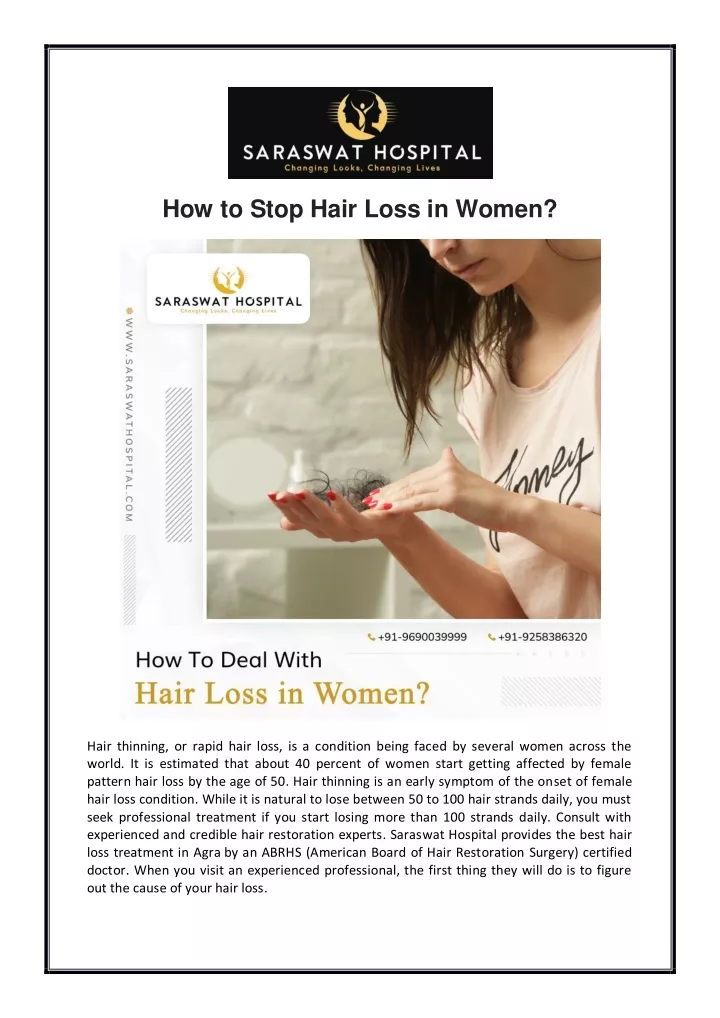 how to stop hair loss in women