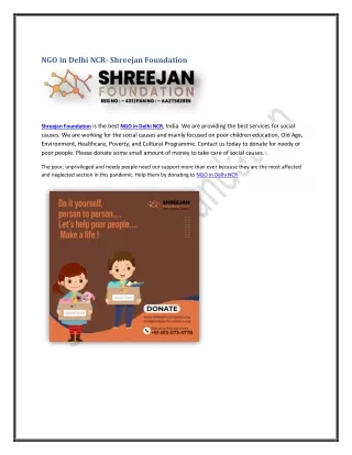 ngo in delhi ncr shreejan foundation
