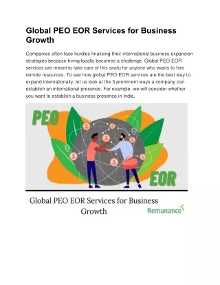 Global PEO EOR Services for Business Growth