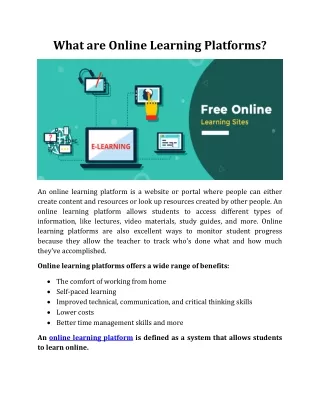 What are Online Learning Platforms