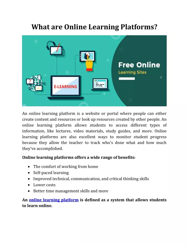 what are online learning platforms