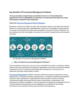 Key Benefits of Procurement Management Software