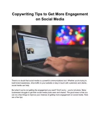 Copywriting Tips to Get More Engagement on Social Media