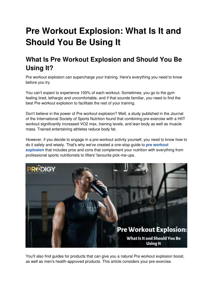 pre workout explosion what is it and should