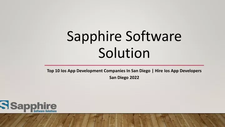 sapphire software solution