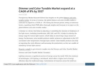 dimmer and color tunable market expand at a cagr