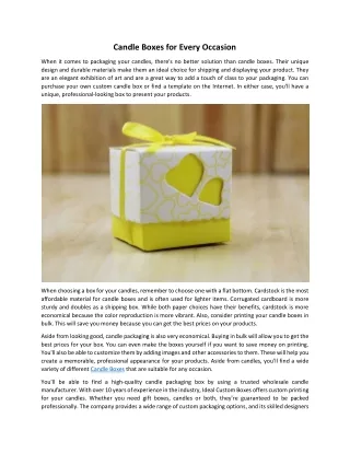 Candle Boxes for Every Occasion