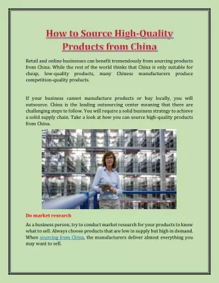 How to Source High-Quality Products from China