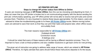 hp printer offline steps to change hp printer
