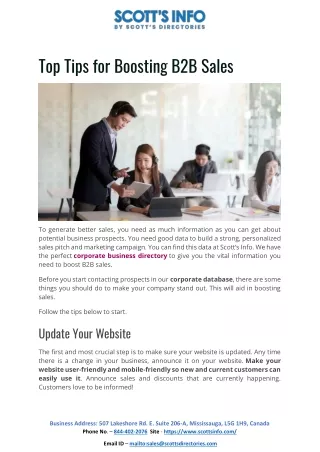 Top Tips for Boosting B2B Sales