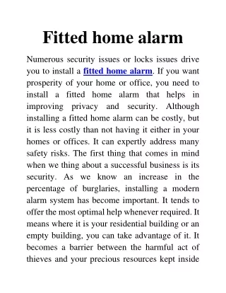 fitted home alarm
